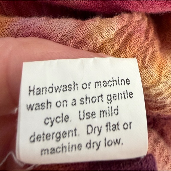 Cynthia Ashby Tie Dye Crinkle Gauze Linen Asymmetrical Tunic Top OS Lagenlook - Picture 8 of 8